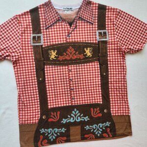 Faux Real Octoberfest German Bavarian Lederhosen Costume Shirt Festival Party L